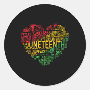 Junttonde Heart Black History Afro American Afric Runt Klistermärke