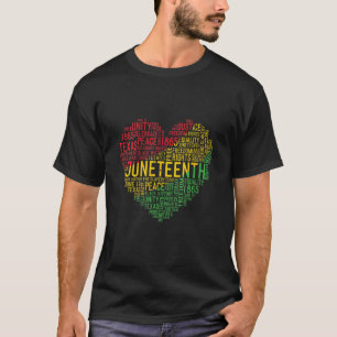 Junttonde Heart Black History Afro American Afric T Shirt