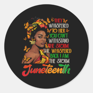 Junttonde jag är Storm Black Women Black Hist Runt Klistermärke