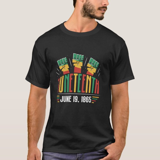 Junttonde juni 19 1865 Afrika Black American U T Shirt (Framsida)