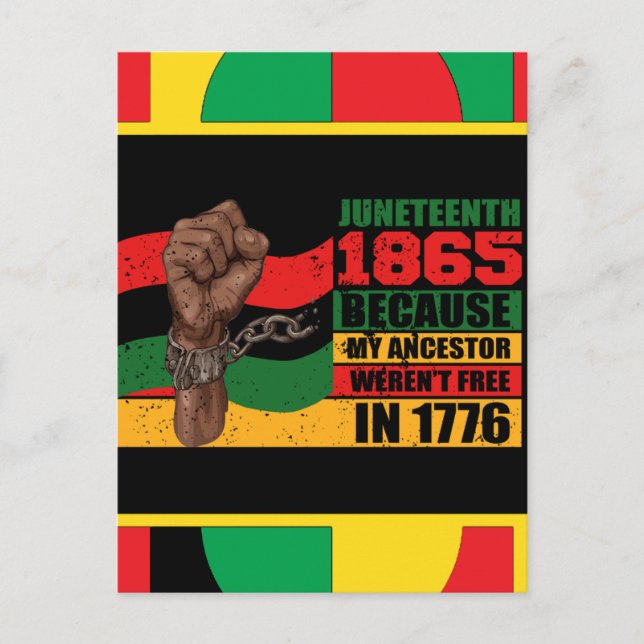 Junttonde juni 19 1865, svarta drottens melanin ku helg vykort (Framsida)