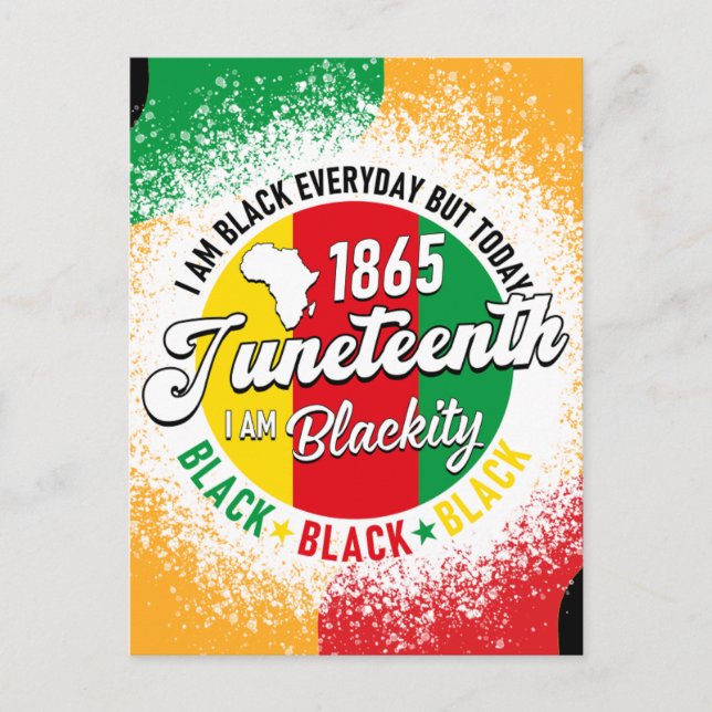Junttonde juni 19 1865, svarta drottens melanin ku vykort (Framsida)