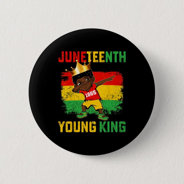 Junttonde Kung som firade 1865 Black Boys Kids T Knapp (Framsida)