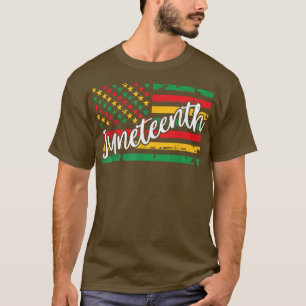 Junttonde Vågrät USA American Flagga Black Hist T Shirt