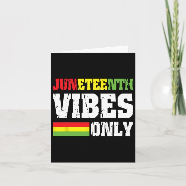 Junttonde Vibes Endast 19 juni 1865 Celebrate Blac Kort (Framsida)