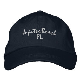 Jupiter Beach Florida Embroized Baseball Hat Broderad Keps