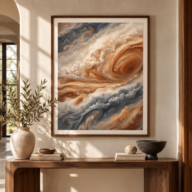 Jupiter Cloud Opera Konsttryck Poster (Styled display of Jupiter Cloud Opera Art Print. Frame, mat and furnishings shown for illustration; select framing options separately.)