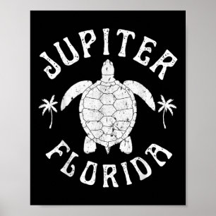 Jupiter Florida Beach Sea Turtle Summer Vacation Poster