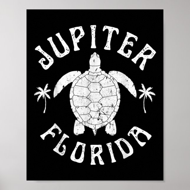 Jupiter Florida Beach Sea Turtle Summer Vacation Poster (Framsidan)