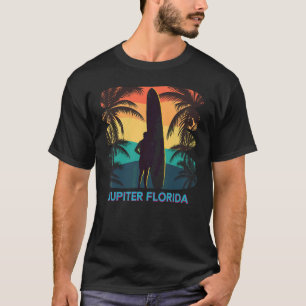 Jupiter Florida Fl Handflatan Träd Surfboard Surfe T Shirt