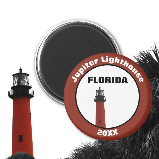 Jupiter Florida Fyren Fotografisk Röd Magnet (Skapare uppladdad)