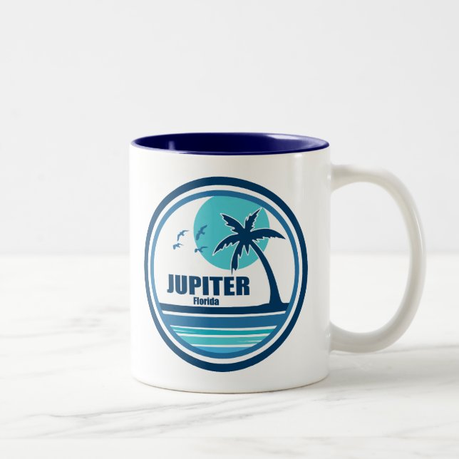 Jupiter Florida Handflatan Träd Birds Två-Tonad Mugg (Höger)