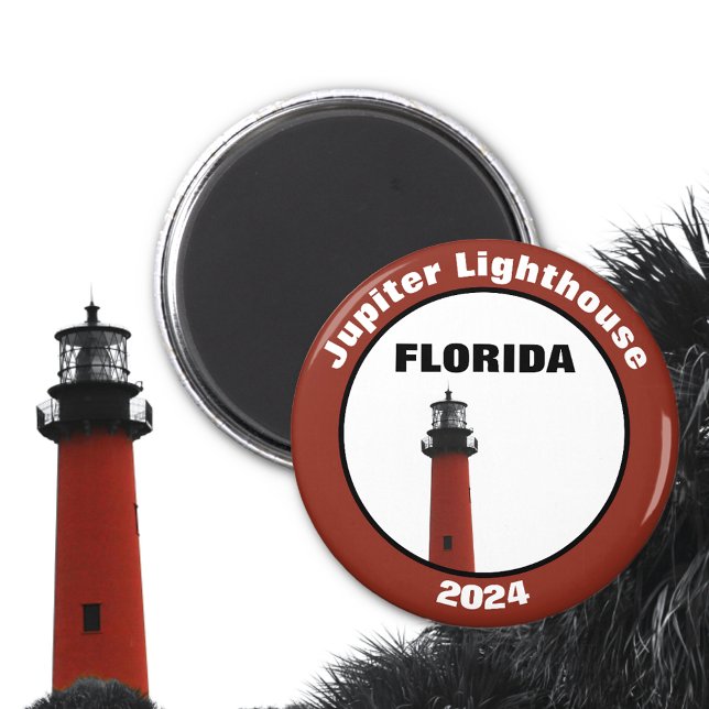 Jupiter Florida Lighthouse Photographic Red Magnet (Skapare uppladdad)