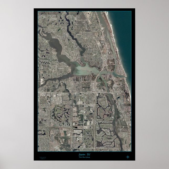 Jupiter, Florida satellitkartposter Poster (Framsidan)