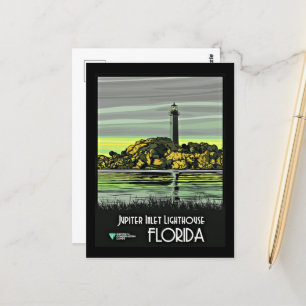 Jupiter, Florida vintage resor poster Vykort