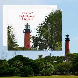 Jupiter fyr Florida Fotografisk Vykort
