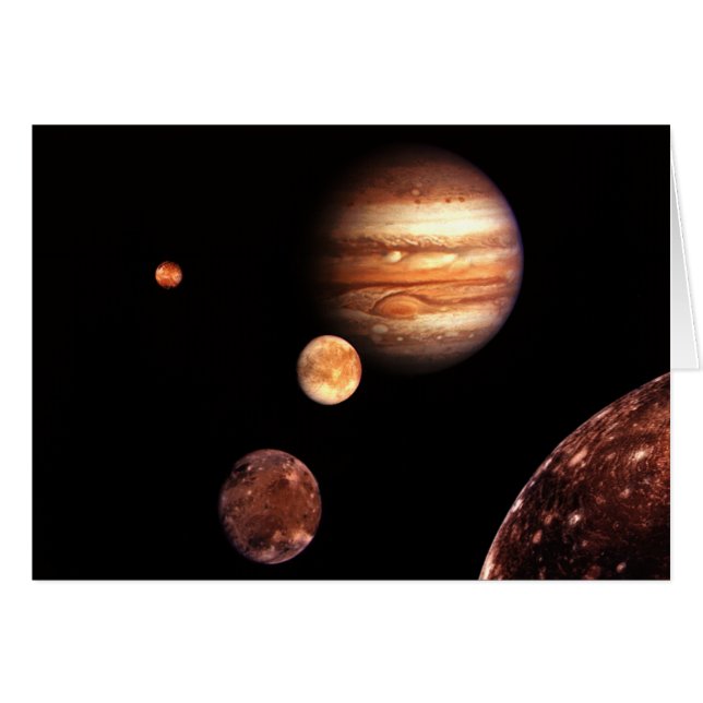 Jupiter Galilean Måne Astronomy & Science Gifts OBS Kort (Framsidan Horizontal)