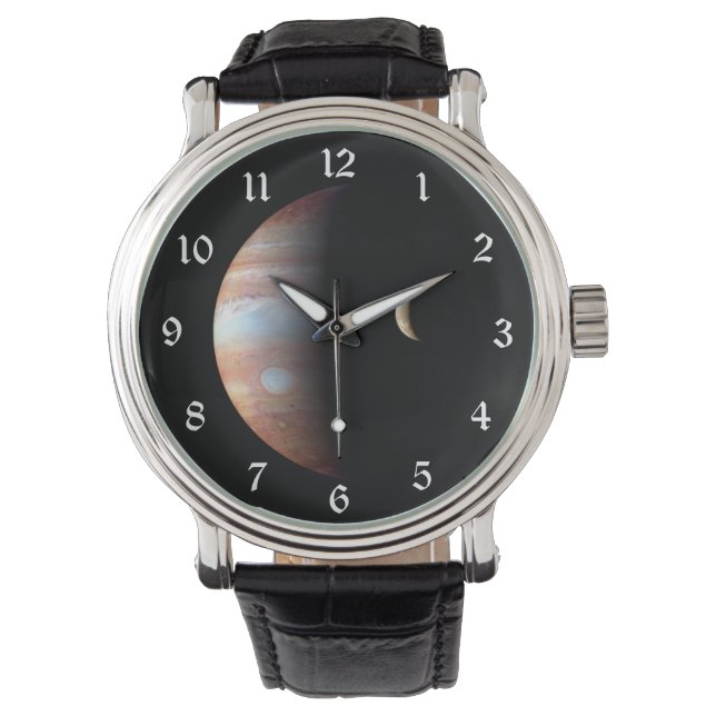 Jupiter Gas Giant Planet & Io Galilean Måne Armbandsur (Framsida)