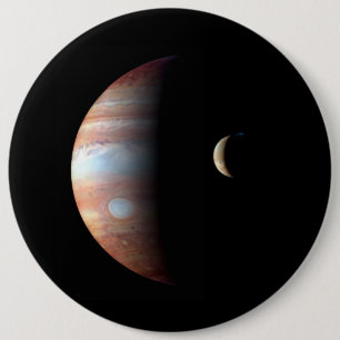 Jupiter Gas Giant Planet & Io Galilean Måne Knapp