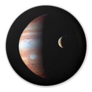 Jupiter Gas Giant Planet & Io Galilean Måne Knopp
