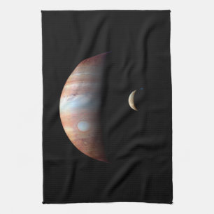 Jupiter Gas Giant Planet & Io Galilean Måne Kökshandduk