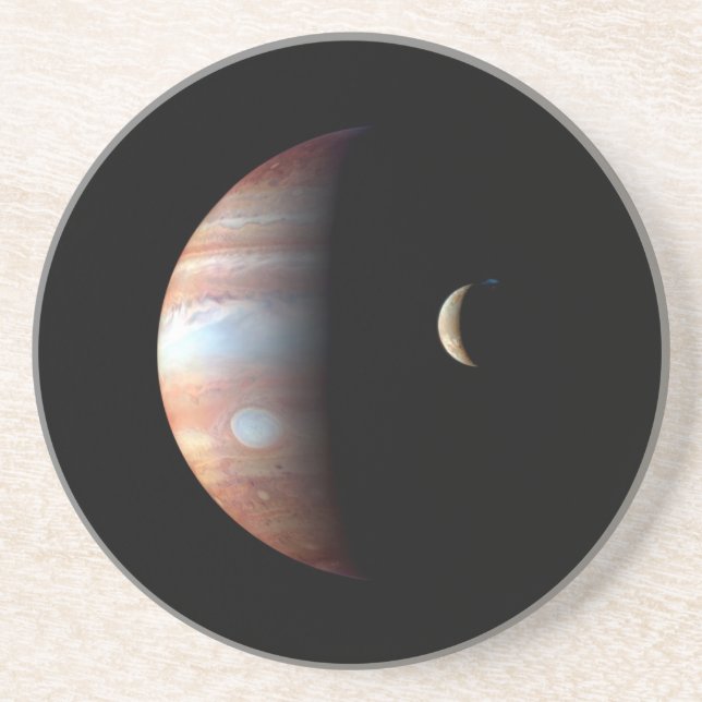 Jupiter Gas Giant Planet & Io Galilean Måne Underlägg (Framsidan)