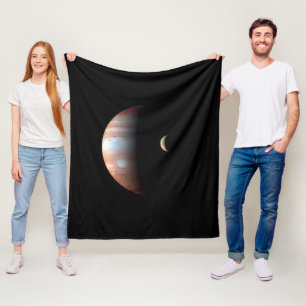 Jupiter Gasjätteplanet & Io Galileisk måne Fleecefilt