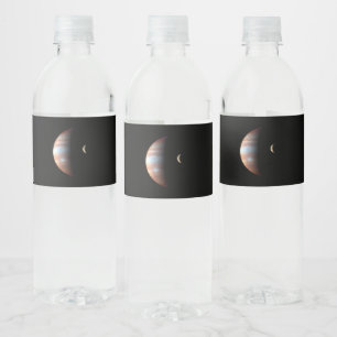 Jupiter Gasjätteplanet & Io Galileisk måne Vattenflaskor Etikett