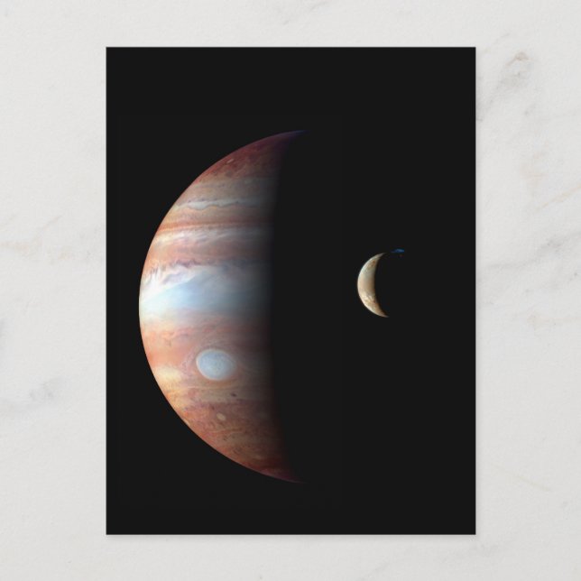 Jupiter Gasjätteplanet & Io Galileisk måne Vykort (Framsida)