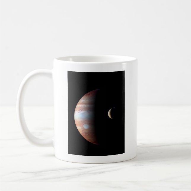 Jupiter Gasjätteplanet & Io Galileiska månen Kaffemugg (Vänster)