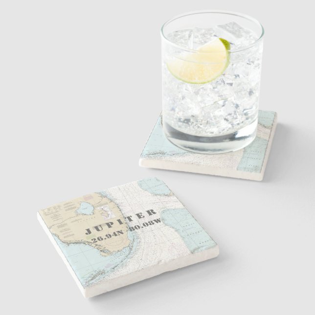 Jupiter, Handflatan Beach County, FL Autentiserat  Stenunderlägg (Sidan)