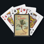 Jupiter Handflatan Träd Vintage resor Casinokort<br><div class="desc">En unik retro från mitten av århundradet,  modern Jupiter Florida-konst i vintage resor poster stil. Den har en böjd handflatan träd på sandstranden med hav under ett blått grumligt himlar.</div>