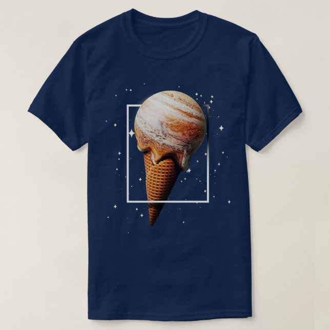 Jupiter Ice Cream Cone Planet Astronomer Astronomy T Shirt (Design framsida)