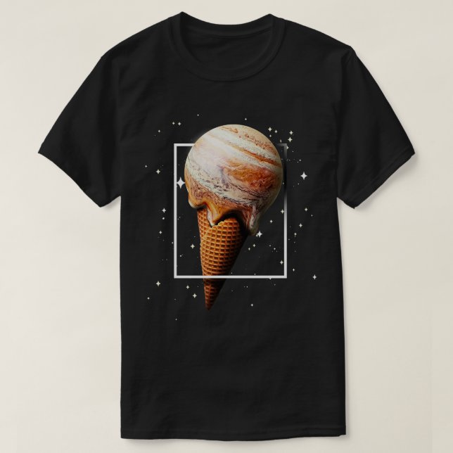 Jupiter Ice Cream Cone Planet Astronomer Astronomy T Shirt (Design framsida)