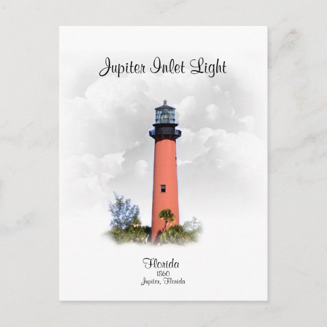 JUPITER INLET LIGHT - Florida Vykort (Framsida)