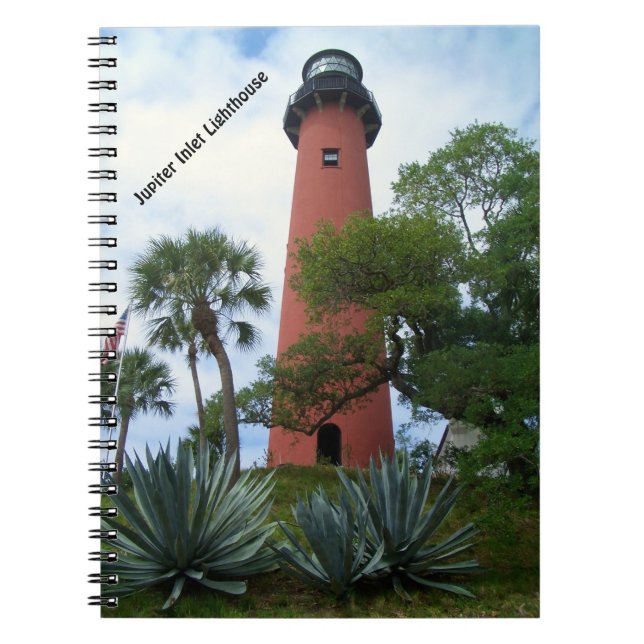 Jupiter Inlet Lighthouse & Museum Jupiter Florida Anteckningsbok Med Spiral (Framsidan)