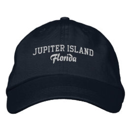 Jupiter Island Florida Embroized Baseball Hat Broderad Keps