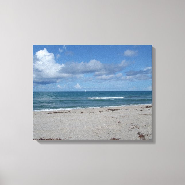 Jupiter Island - Florida - Vågar på Beach Canvastryck (Framsida)