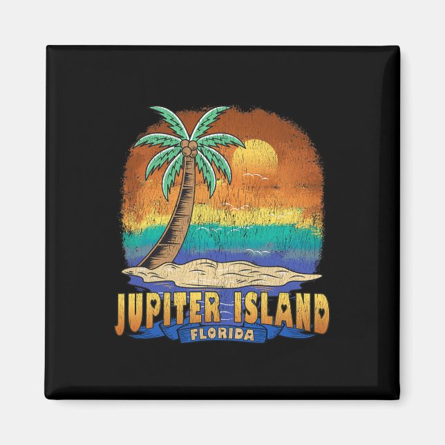 Jupiter Island Florida Vintage Distress Souvenir Magnet (Framsidan)
