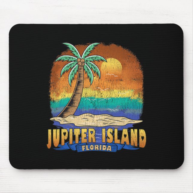 Jupiter Island Florida Vintage Distress Souvenir Musmatta (Framsidan)