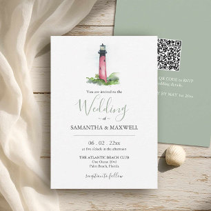 Jupiter Lighthouse Beach Wedding i Florida Inbjudningar