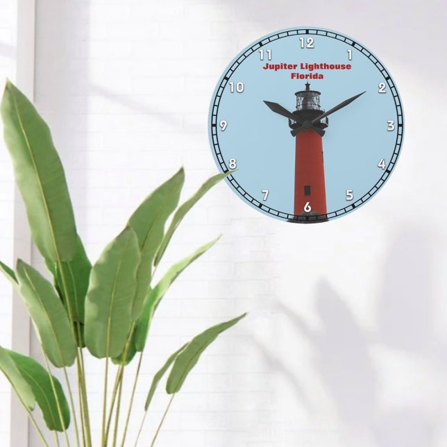 Jupiter Lighthouse Florida Photographic Stor Klocka (Skapare uppladdad)