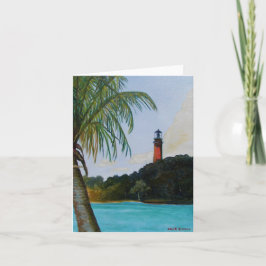 Jupiter Lighthouse med Handflatan Card Kort