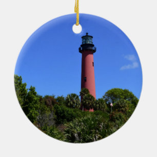 Jupiter Lighthouse som a Julgransprydnad Keramik