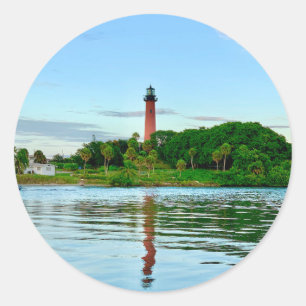 Jupiter Lighthouse Sticker Runt Klistermärke