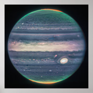 Jupiter Neon Glows NIRCam JWST Poster