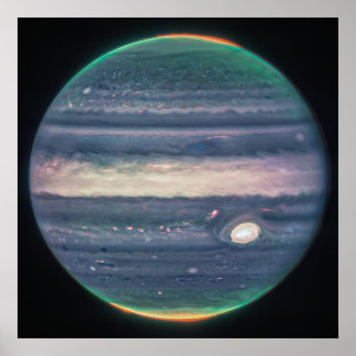 Jupiter Neon Glows | NIRCam | JWST Poster