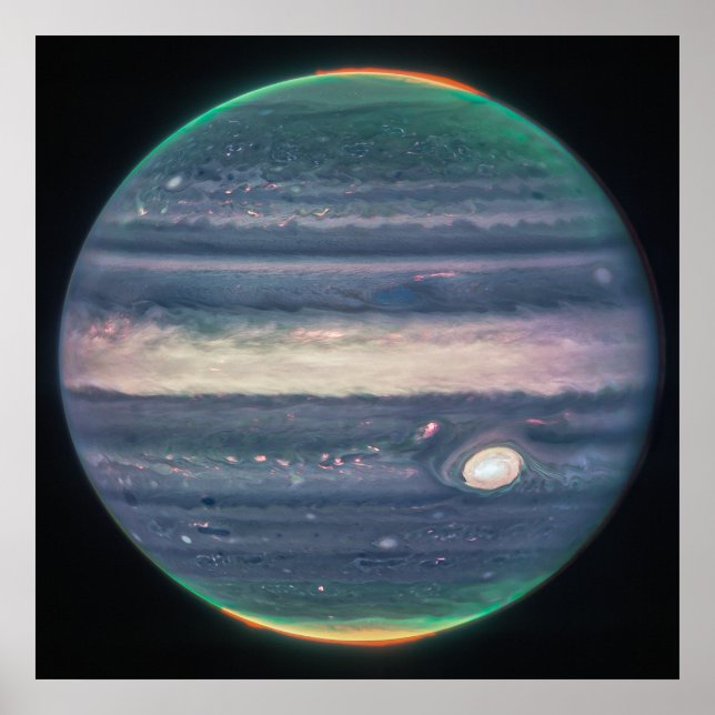 Jupiter Neon Glows | NIRCam | JWST Poster (Framsidan)