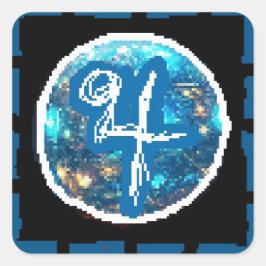 Jupiter Night Fyrkantigt Klistermärke