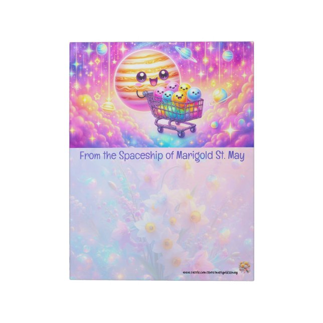 Jupiter och dess månar Notepad Anteckningsblock (Roterad)